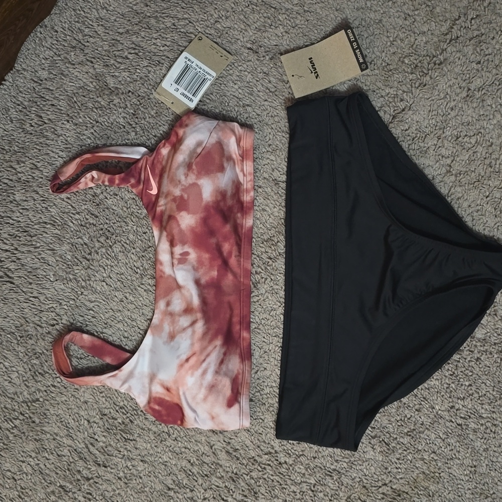 Nike Pink Tie-Dye Sports Bra And Full Coverage Bottoms